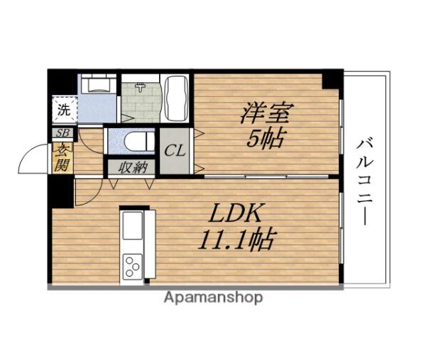 PRESSANCE OSAKA江坂(1LDK/8階)の間取り写真