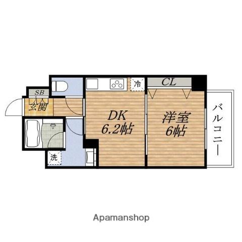 ESTEM COURT新大阪Xザ・ゲート(1DK/8階)の間取り写真