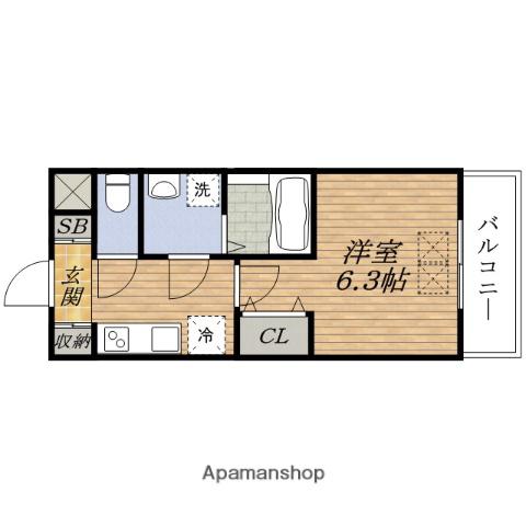 SPLENDIDE新大阪DUE(1K/6階)の間取り写真