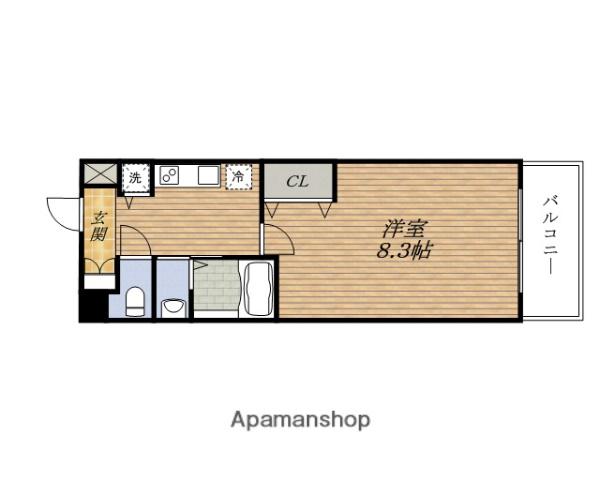 スプランディッド新大阪3(1K/3階)の間取り写真