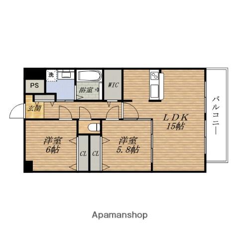 INFINII ⅩⅠ緑地公園(2LDK/2階)の間取り写真