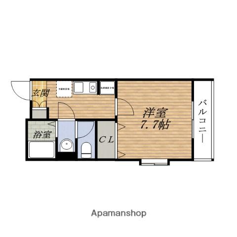 カルム香川3(1K/2階)の間取り写真