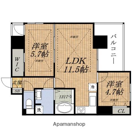 NH江坂アドバンス(2LDK/15階)の間取り写真