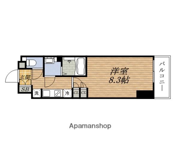 ミュプレESAKA(1K/5階)の間取り写真