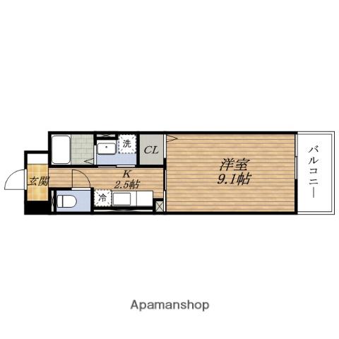 ルミナス上新庄(1K/7階)の間取り写真