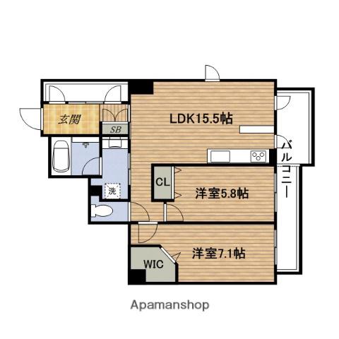 ROYAL GRANDE SUITA(2LDK/5階)の間取り写真