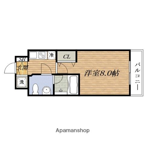 プラウドフラット新大阪(1K/13階)の間取り写真