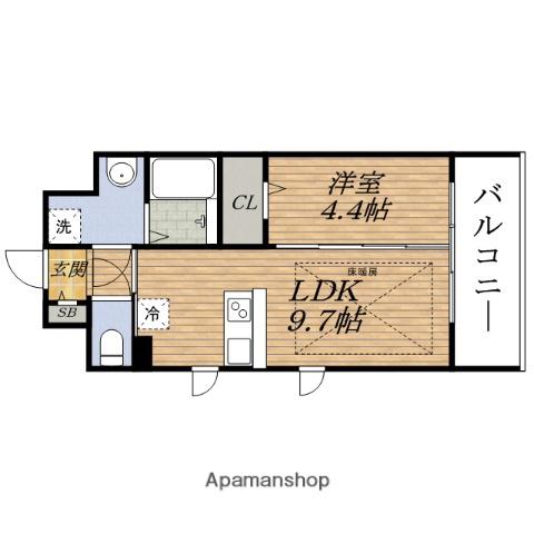 第23セキネマンション(1LDK/4階)の間取り写真
