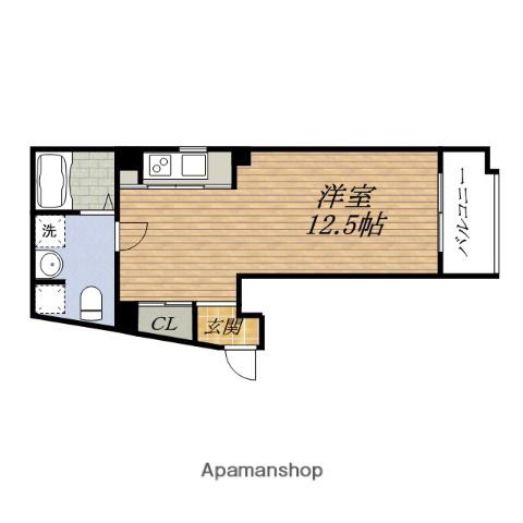 ベルグランデ SHIN-OSAKA(1K/8階)の間取り写真