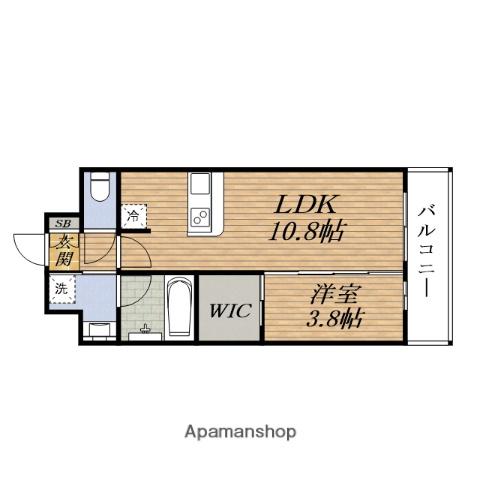 ドン・パレスESAKA(1LDK/9階)の間取り写真