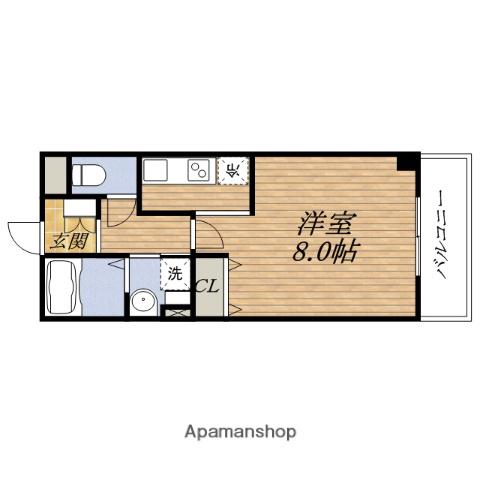 ラ・カーサベルデ(1K/1階)の間取り写真