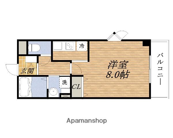 ラ・カーサベルデ(1K/2階)の間取り写真