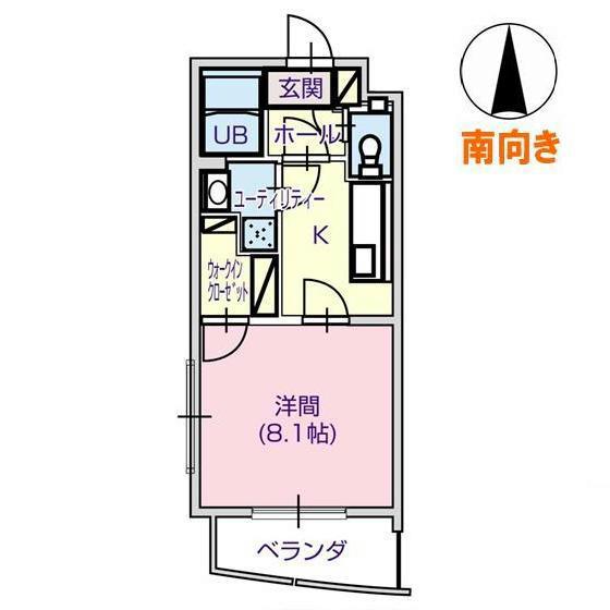 ヒルポート(1K/3階)の間取り写真