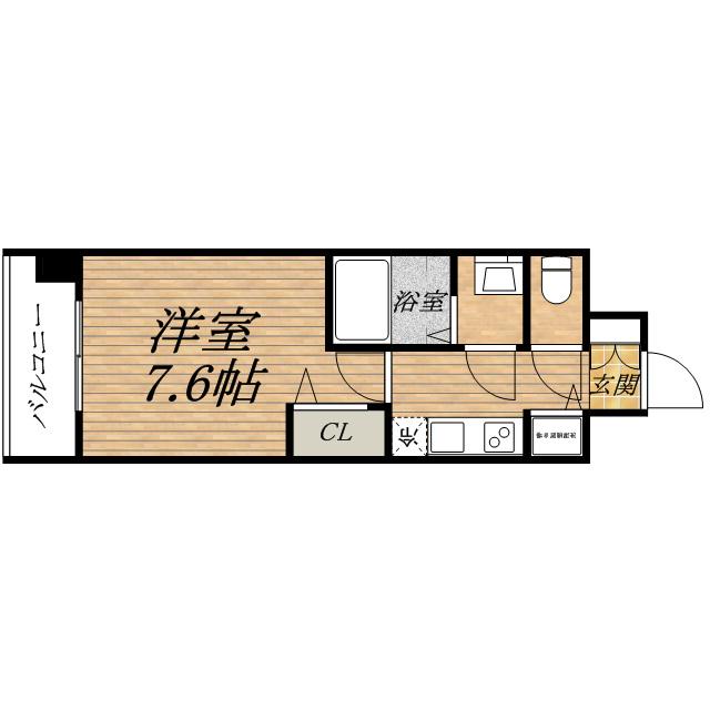 プレサンス松屋町駅前デュオ(1K/11階)の間取り写真