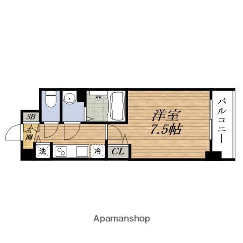 ディームスESAKA(1K/7階)の間取り写真