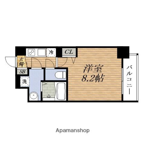 ディームス江坂(1K/3階)の間取り写真