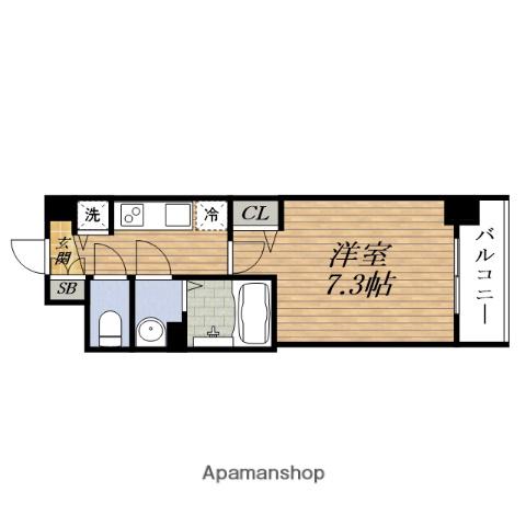 ディームスESAKA(1K/3階)の間取り写真