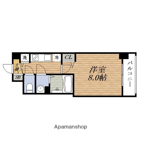 ディームスESAKA(1K/9階)の間取り写真