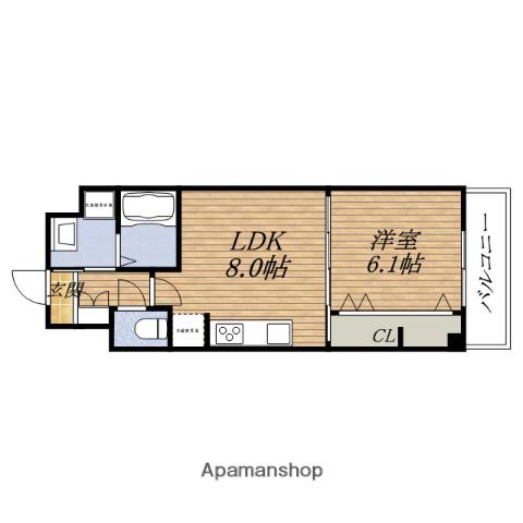 ハーヴェストESAKA(1LDK/1階)の間取り写真