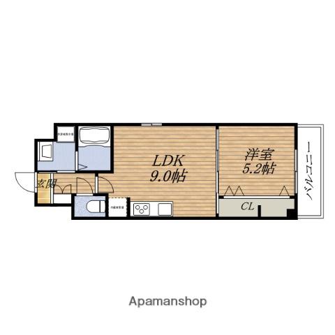 ハーヴェストESAKA(1LDK/3階)の間取り写真