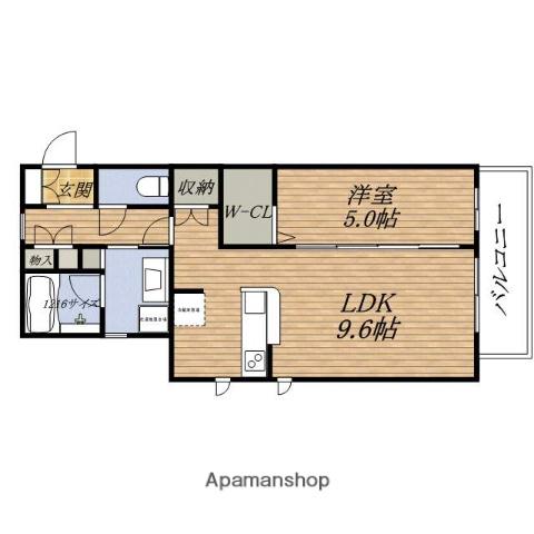曽根GARDENTERRACE(1LDK/2階)の間取り写真
