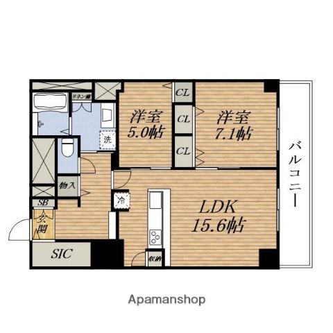 グランセジュール江坂(2LDK/9階)の間取り写真