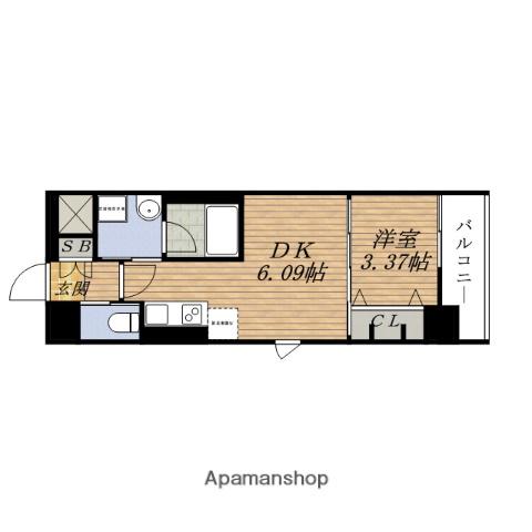 江坂PRAIMARYONE(1DK/9階)の間取り写真