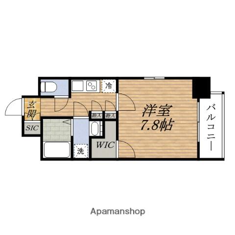 COMFORIA江坂広芝町(1K/4階)の間取り写真