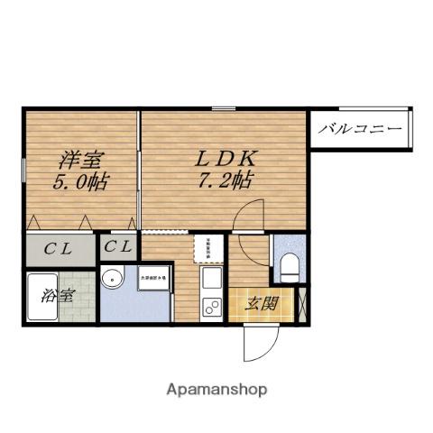 くすのきアパートメントⅡ(1LDK/1階)の間取り写真