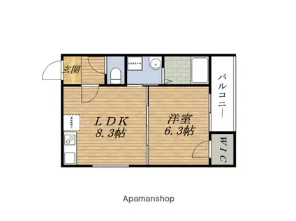 くすのきアパートメントⅡ(1LDK/1階)の間取り写真