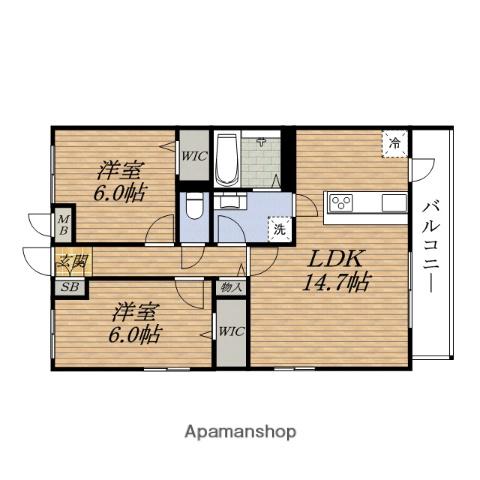 ソラードセンリ(2LDK/5階)の間取り写真