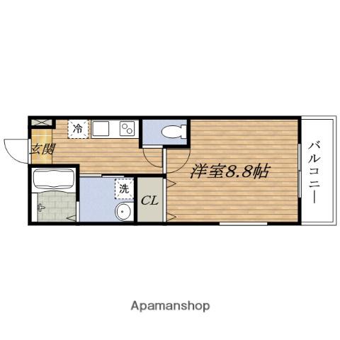 FUJIPALACE垂水町(1K/2階)の間取り写真