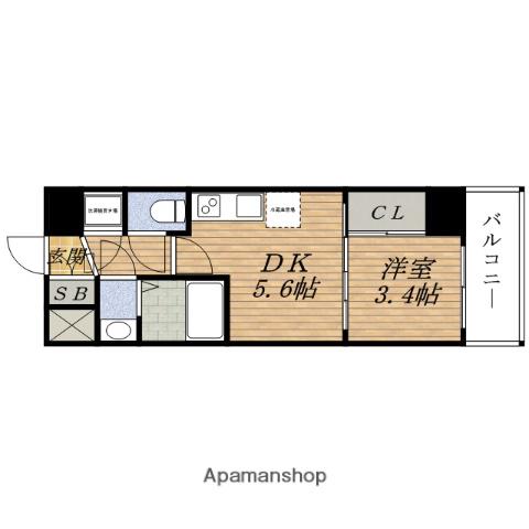 SERENITE新大阪カルム(1DK/8階)の間取り写真