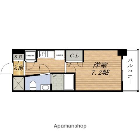 SERENITE新大阪カルム(1K/7階)の間取り写真