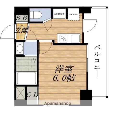 SERENITE新大阪カルム(1K/14階)の間取り写真