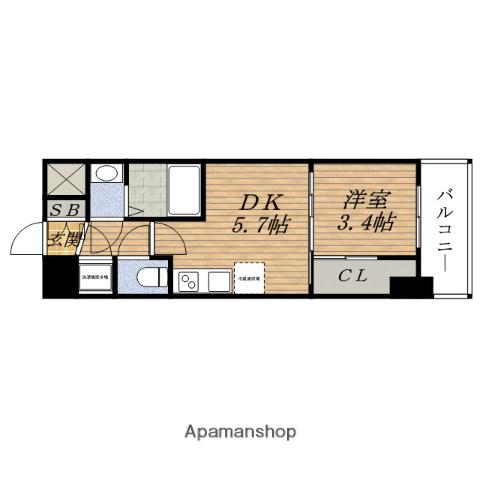 SERENITE新大阪カルム(1DK/8階)の間取り写真