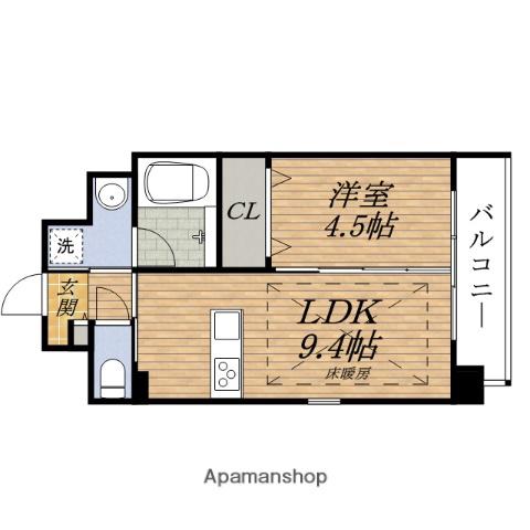 第25セキネマンション(1LDK/3階)の間取り写真