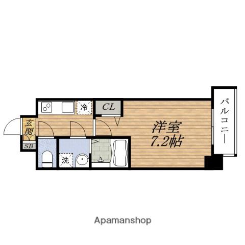 オーキッドレジデンス新大阪旧S-RESIDENCE新大阪LUN(1K/5階)の間取り写真