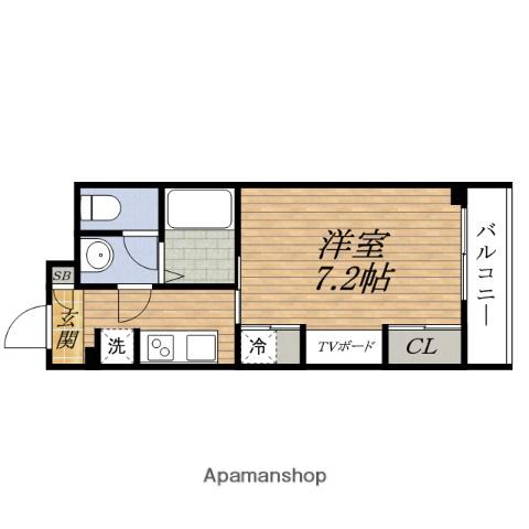 リブリ江坂(1K/2階)の間取り写真