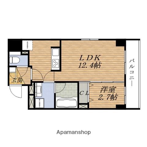 フレール江坂RESIDENTIAL(1LDK/6階)の間取り写真