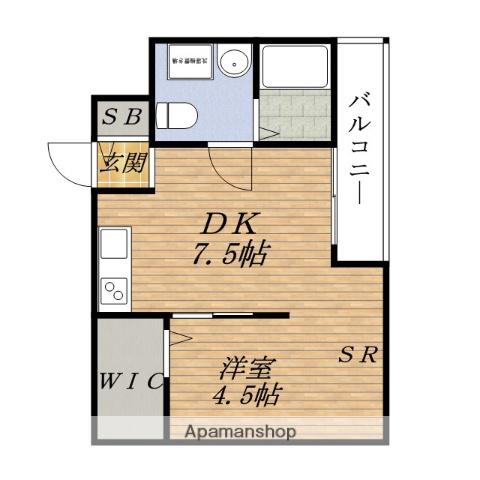 コスモクレスト KUNIJIMA(1DK/3階)の間取り写真