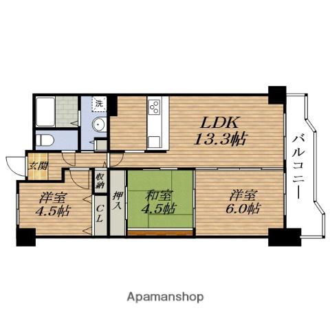 ウィステリア千里(3LDK/3階)の間取り写真