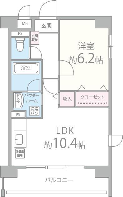 サクシード胤(1LDK/5階)の間取り写真