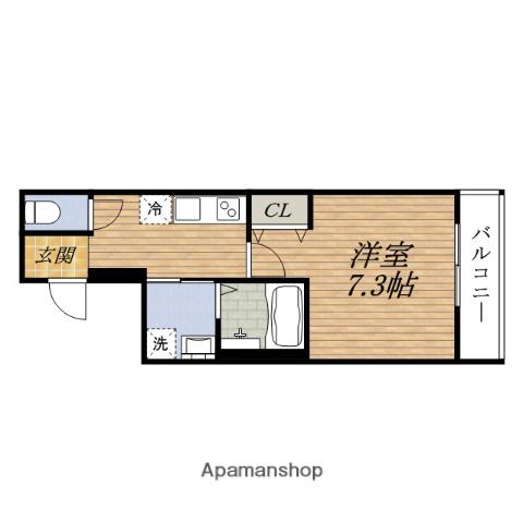 フジパレス三津屋Ⅵ番館(1K/2階)の間取り写真