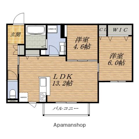 RAFFINE(2LDK/2階)の間取り写真