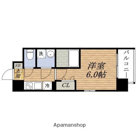 ESLEAD新大阪グランファースト(1K/4階)の間取り写真