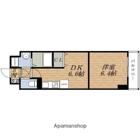 GRAMERCY JUSO-HIGASHI 2ND(1DK/9階)の間取り写真