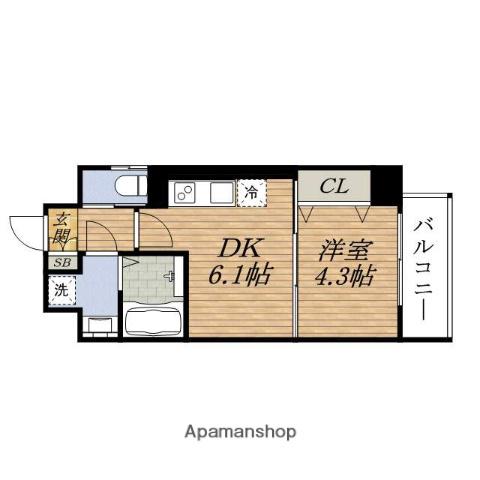 RIDGEガーデン江坂2(1DK/10階)の間取り写真