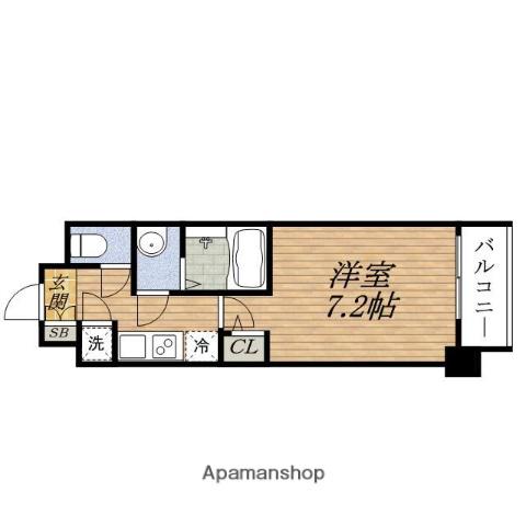 スペーシアESAKA広芝町(1K/3階)の間取り写真