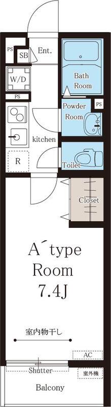 リブリ・茨木春日2(1K/3階)の間取り写真